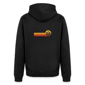 Zimmerer Zunftzeichen Zimmermann Handwerk Zunft - Unisex Premium Bio Zip Hoodie - Schwarz - Hinten - Nico (187cm)