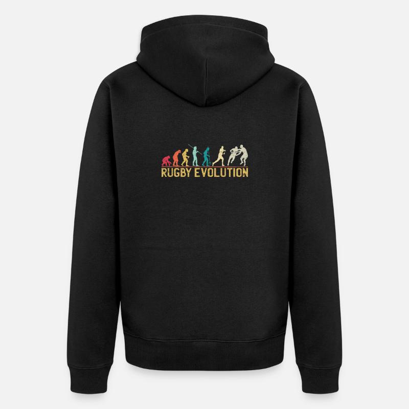 Rugby Evolution Silhouette Design - Veste à capuche bio Premium Unisexe - noir