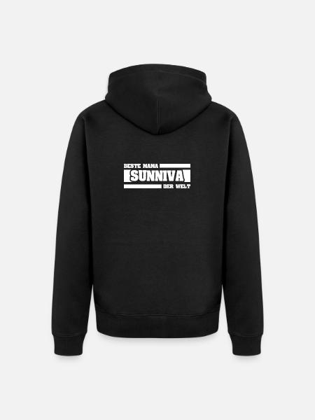 Sunniva as a mother - Unisex Premium Organic Zip Hoodie - black
