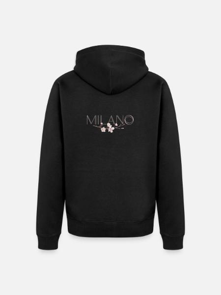 MILANO – Blossom Chic - Unisex Premium Bio Zip Hoodie - Schwarz