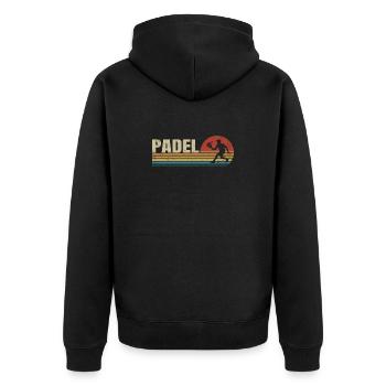 Padel Retro Sunset - Veste à capuche bio Premium Unisexe - noir - Dos - Nico (187cm)