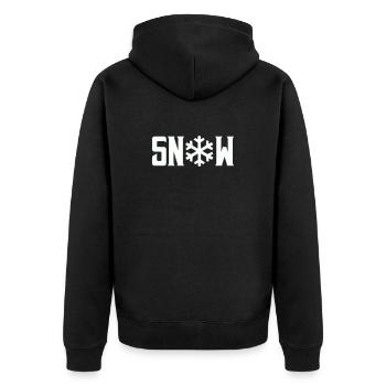 Snow - Unisex Premium Organic Zip Hoodie - black - Back - Nico (187cm)
