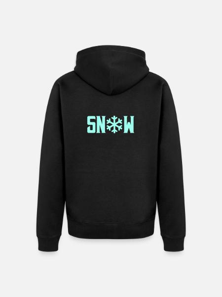 SNOW Snow Crystal - Unisex Premium Organic Zip Hoodie - black