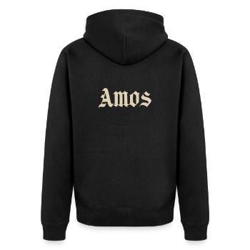 Lettrage gothique d’Amos - Veste à capuche bio Premium Unisexe - noir - Dos - Nico (187cm)