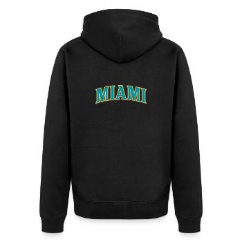 Miami - Unisex Premium Bio Zip Hoodie - Schwarz - Hinten - Nico (187cm)