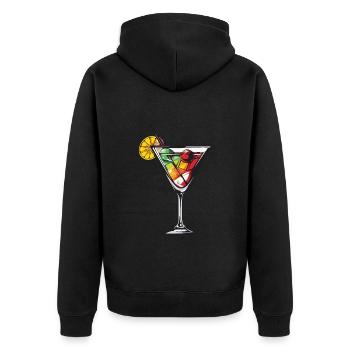 Limonade Drink - Unisex Premium Bio Zip Hoodie - Schwarz - Hinten - Nico (187cm)