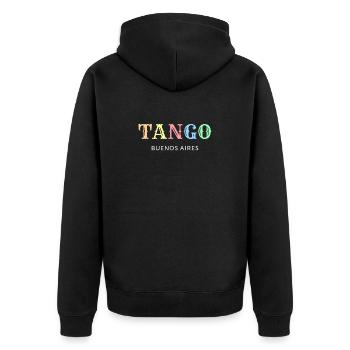 Tango Buenos Aires - Unisex Premium Organic Zip Hoodie - black - Back - Nico (187cm)