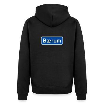 Bærum - Unisex Premium Organic Zip Hoodie - black - Back - Nico (187cm)