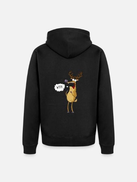 Surprised deer - Unisex Premium Organic Zip Hoodie - black