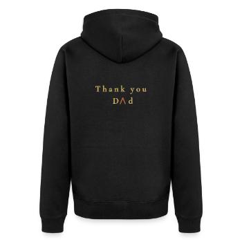 Danke Papa - Unisex Premium Bio Zip Hoodie - Schwarz - Hinten - Nico (187cm)
