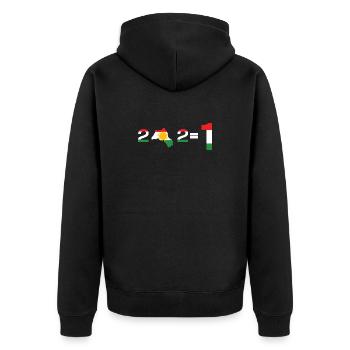 Kurdistan 2+2= 1  - Unisex Premium Bio Zip Hoodie - Schwarz - Hinten - Nico (187cm)