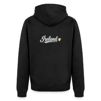 Scénario irlandais avec un cœur de drapeau Fan patriotique - Veste à capuche bio Premium Unisexe - noir - Dos - Nico (187cm)