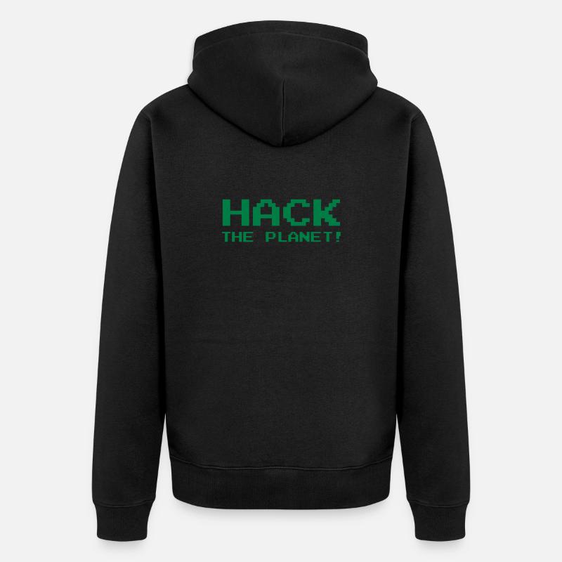 Hack the Planet ! - Unisex Premium Bio Zip Hoodie - Schwarz