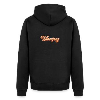 Winnipeg Retro Lettering - Unisex Premium Organic Zip Hoodie - black - Back - Nico (187cm)