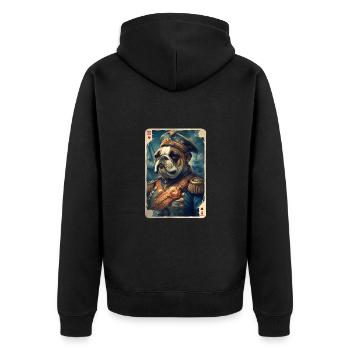 Carte à jouer Bulldog anglais - Veste à capuche bio Premium Unisexe - noir - Dos - Nico (187cm)