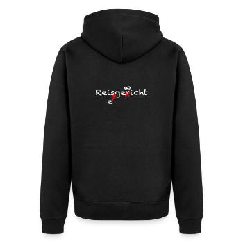Reisgericht Reisegewicht, Wortspiel Korrektur - Unisex Premium Bio Zip Hoodie - Schwarz - Hinten - Nico (187cm)