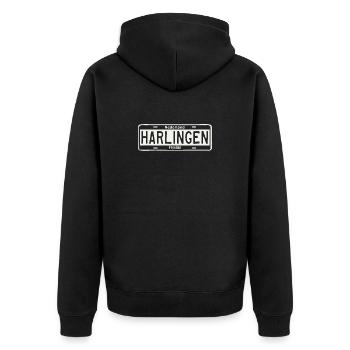 T-Shirt Harlingen Hoodie Ijsselmeer Holland - Veste à capuche bio Premium Unisexe - noir - Dos - Nico (187cm)