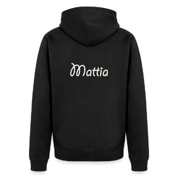 Mattia - Unisex Premium Bio Zip Hoodie - Schwarz - Hinten - Nico (187cm)