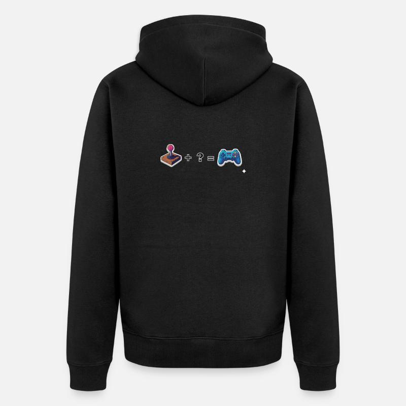 Joystick rétro rencontre manette - Veste à capuche bio Premium Unisexe - noir