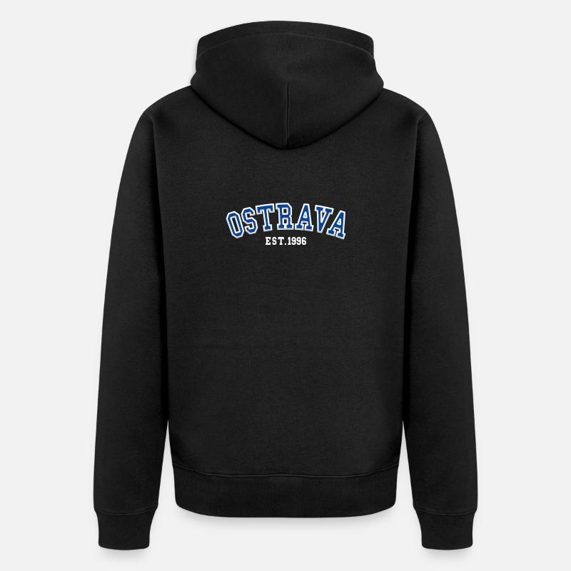 Ostrava gegründet 1996 - Unisex Premium Bio Zip Hoodie - Schwarz