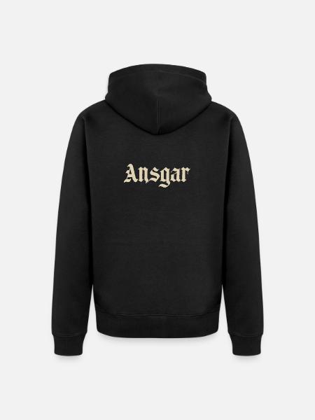 Ansgar Gothic Font Design - Unisex Premium Organic Zip Hoodie - black