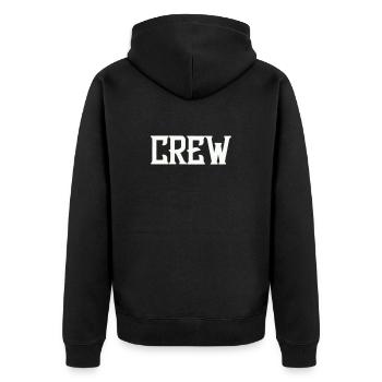 Crew - Unisex Premium Bio Zip Hoodie - Schwarz - Hinten - Nico (187cm)