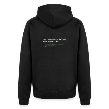 Programmierer Kaffee Geheimnis der Produktivität - Unisex Premium Bio Zip Hoodie - Schwarz - Hinten - Nico (187cm)