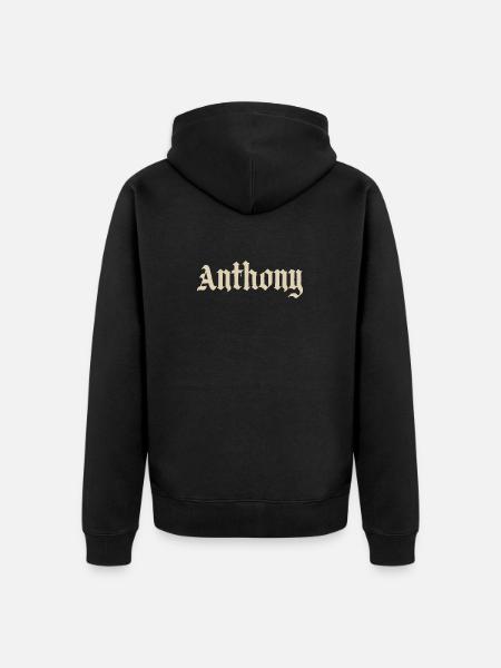 Anthony - Unisex Premium Bio Zip Hoodie - Schwarz