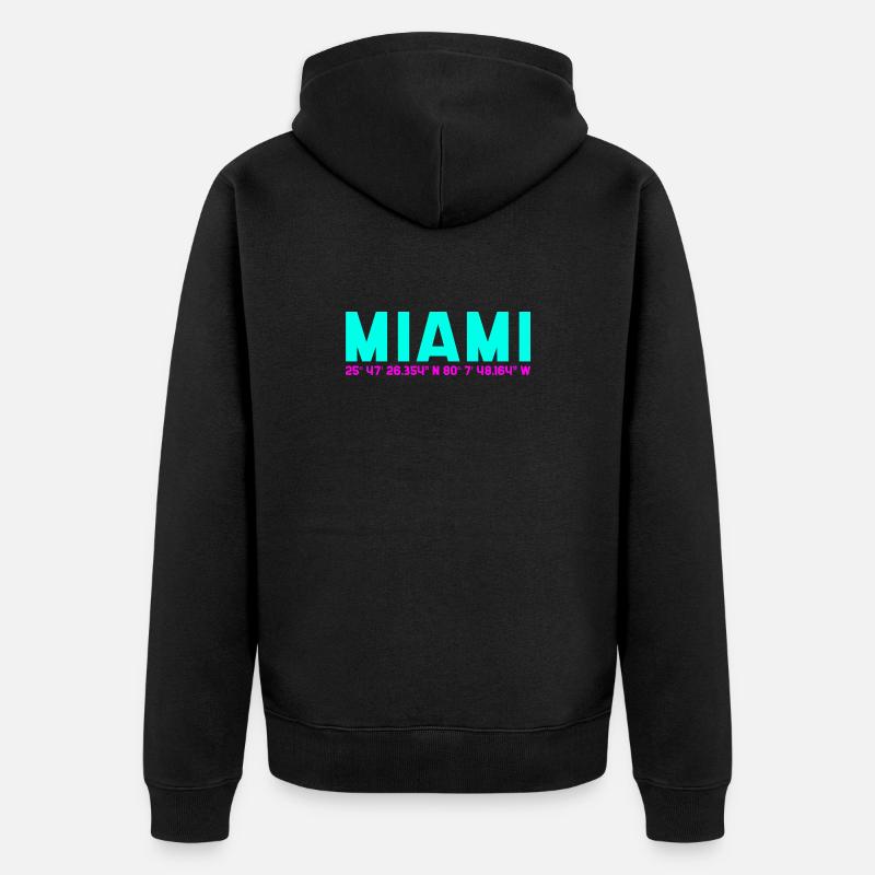 Coordonnées de Miami Neon - Veste à capuche bio Premium Unisexe - noir