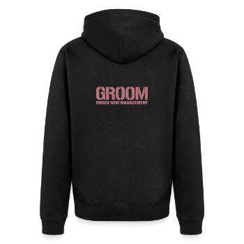 Bräutigam unter neuer Leitung Junggesellenabschied lustig - Unisex Premium Bio Zip Hoodie - Schwarz - Hinten - Nico (187cm)
