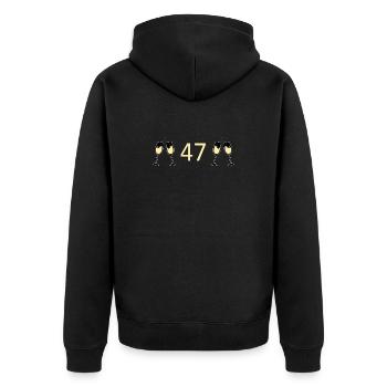 47th Birthday 47 Years Anniversary 47 Years Number 47 - Unisex Premium Organic Zip Hoodie - black - Back - Nico (187cm)