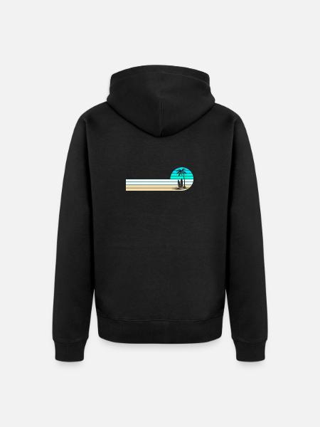 Beach skyline - Unisex Premium Organic Zip Hoodie - black