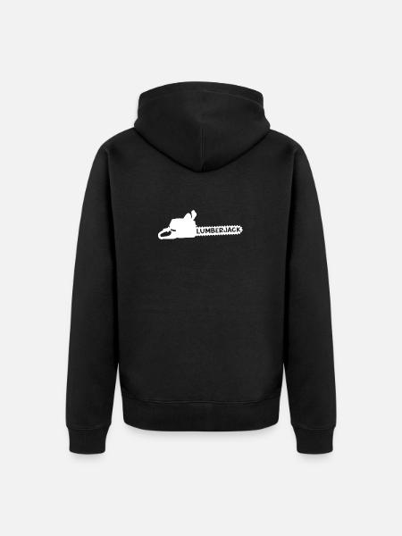 Holzfäller-Motiv mit Axt-Silhouette - Unisex Premium Bio Zip Hoodie - Schwarz