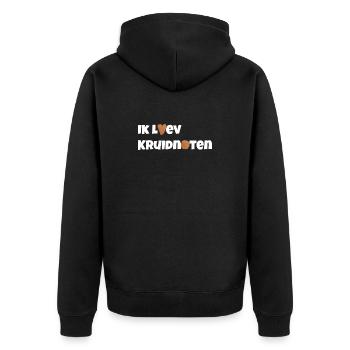 I loev kruidnoten - Unisex Premium Organic Zip Hoodie - black - Back - Nico (187cm)