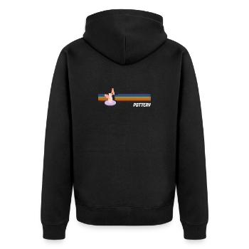 Keramikliebhaber Retro Stil Pottery - Unisex Premium Bio Zip Hoodie - Schwarz - Hinten - Nico (187cm)