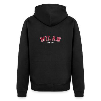 Milan_Est_2005 - Veste à capuche bio Premium Unisexe - noir - Dos - Nico (187cm)