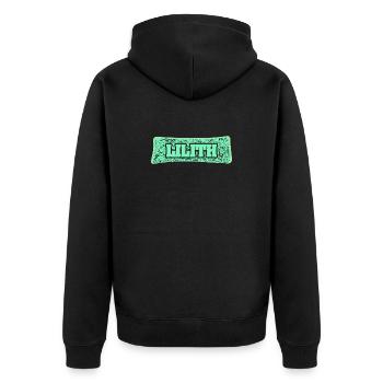Birth name Lilith - Unisex Premium Organic Zip Hoodie - black - Back - Nico (187cm)