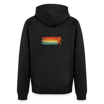 Boule retro Petanque Boule Boule player - Unisex Premium Organic Zip Hoodie - black - Back - Nico (187cm)