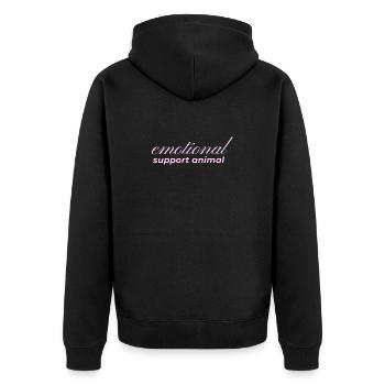 Emotional Support Animal - Unisex Premium Organic Zip Hoodie - black - Back - Nico (187cm)