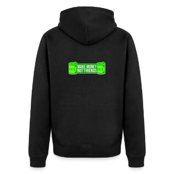 Gagne de l’argent, pas des amis, slogan Slogan - Veste à capuche bio Premium Unisexe - noir - Dos - Nico (187cm)