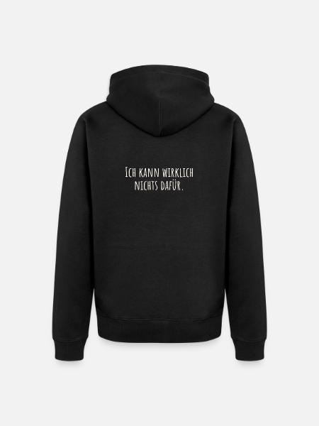 I really can't help it - Unisex Premium Organic Zip Hoodie - black
