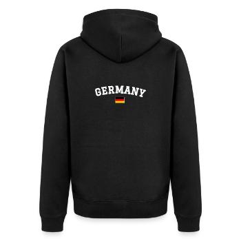 Drapeau allemand Design anglais blanc - Veste à capuche bio Premium Unisexe - noir - Dos - Nico (187cm)