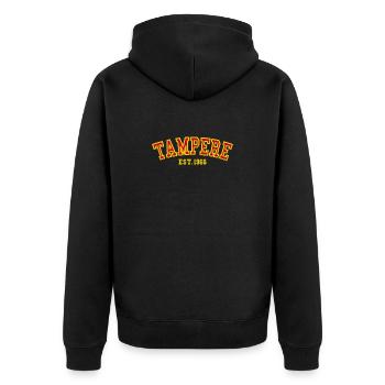 Tampere Est. 1966 - Unisex Premium Organic Zip Hoodie - black - Back - Nico (187cm)