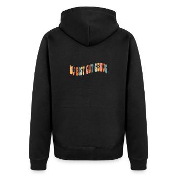 Tu es assez bien - Faute de frappe colorée - Veste à capuche bio Premium Unisexe - noir - Dos - Nico (187cm)