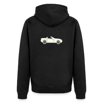 Auto Cabrio - Unisex Premium Bio Zip Hoodie - Schwarz - Hinten - Nico (187cm)