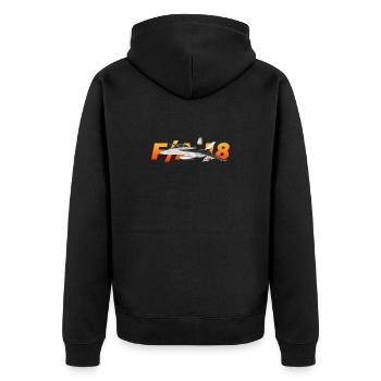 F / A-18 Super Hornet | F 18 | F18 | F / A18 | Hornisse - Unisex Premium Bio Zip Hoodie - Schwarz - Hinten - Nico (187cm)