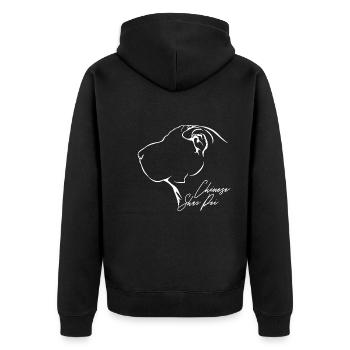 CHINOIS SHAR PEI Profil Chiens Wilsigns - Veste à capuche bio Premium Unisexe - noir - Dos - Nico (187cm)