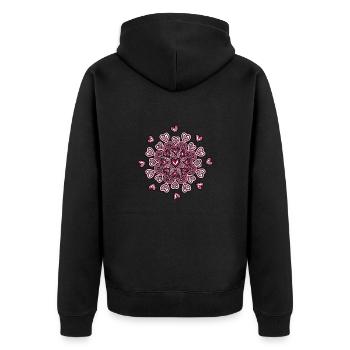Mandala - Cœurs pour votre bien-aimé - Veste à capuche bio Premium Unisexe - noir - Dos - Nico (187cm)