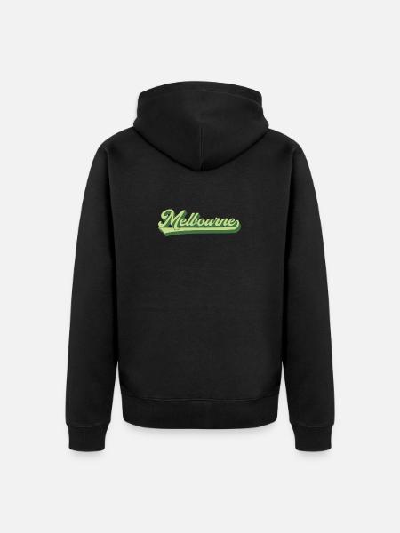 Melbourne Retro Schriftzug - Unisex Premium Bio Zip Hoodie - Schwarz