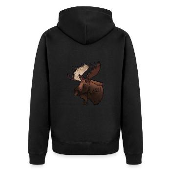 Moose head - Unisex Premium Organic Zip Hoodie - black - Back - Nico (187cm)